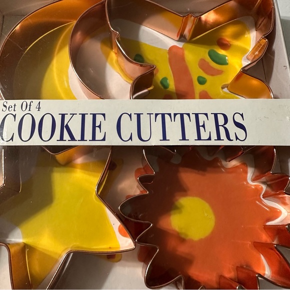 BAKER'S ADVANTAGE Large Copper Cookie Cutters Crescent Flower Butterfly Star - Picture 2 of 4